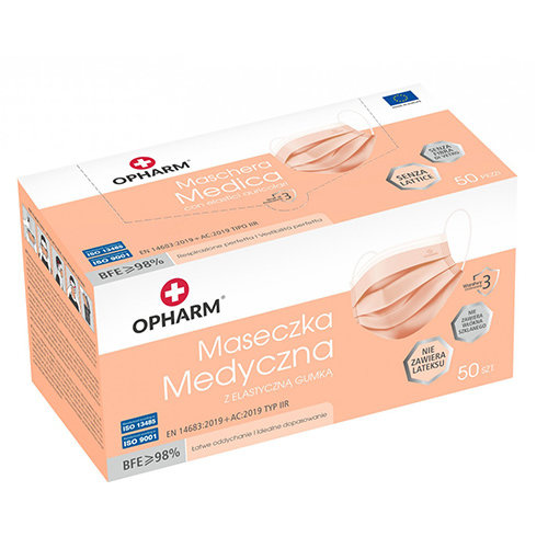 Maseczki Medyczne Opharm 50 sztuk